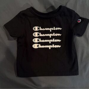 Champion Kids Tee with Logo Repeats - Black